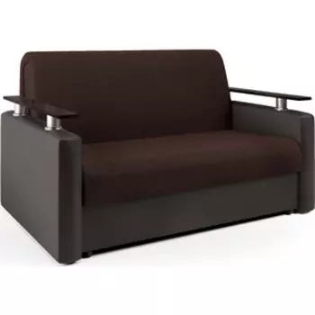 Диван-кровать Шарм-Дизайн Шарм 140 рогожка шоколад и экокожа шоколад