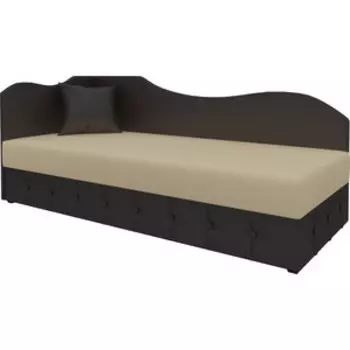 Диван Мебелико Тахта эко-кожа бежево-коричневый левый