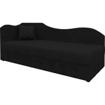 Диван Мебелико Тахта микровельвет черный левый