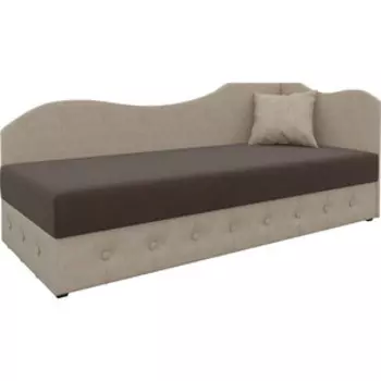 Диван Мебелико Тахта микровельвет коричнево-бежевый правый