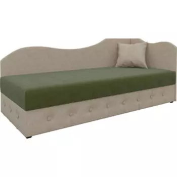 Диван Мебелико Тахта микровельвет зелено-бежевый правый