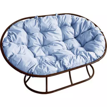 Диван Планета про Мамасан без ротанга, коричневый, подушка серая (12100209)