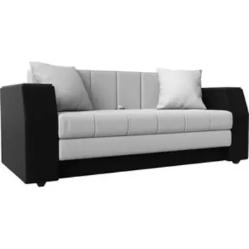 Диван прямой АртМебель Атлант мини эко-кожа белый/черный