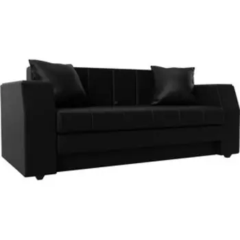 Диван прямой АртМебель Атлант мини эко-кожа черный
