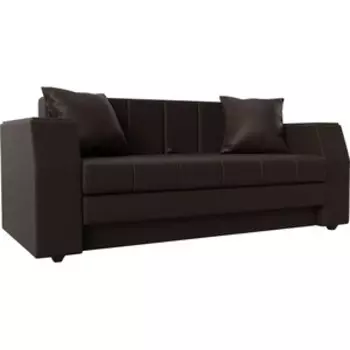 Диван прямой АртМебель Атлант мини эко-кожа коричневый