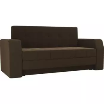 Диван прямой АртМебель Атлант мини микровельвет коричневый