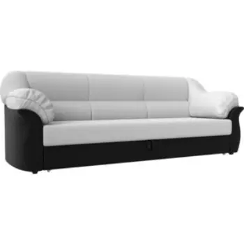 Диван прямой АртМебель Карнелла экокожа белый/черный