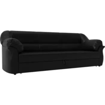 Диван прямой АртМебель Карнелла экокожа черный