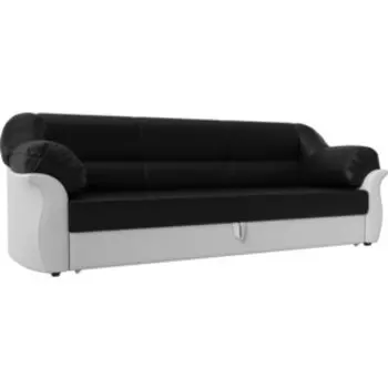 Диван прямой АртМебель Карнелла экокожа черный/белый