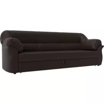 Диван прямой АртМебель Карнелла экокожа коричневый