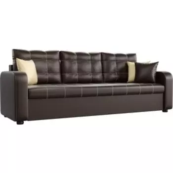 Диван прямой АртМебель Ливерпуль экокожа коричневый