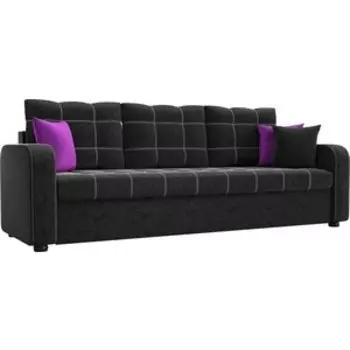 Диван прямой АртМебель Ливерпуль микровельвет черный