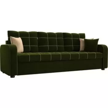 Диван прямой АртМебель Ливерпуль микровельвет зеленый