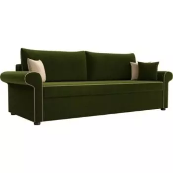 Диван прямой АртМебель Милфорд микровельвет зеленый