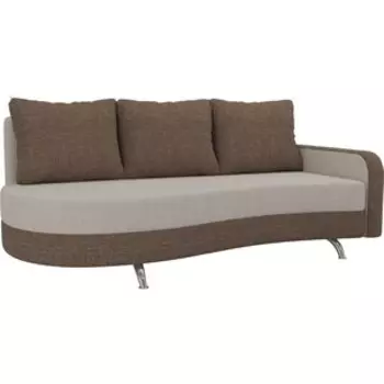 Диван прямой АртМебель Премьер рогожка бежевый коричневый правый