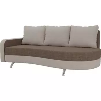 Диван прямой АртМебель Премьер рогожка коричневый бежевый левый