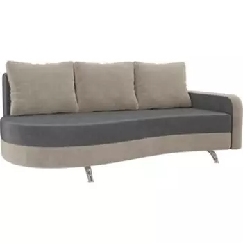 Диван прямой АртМебель Премьер велюр серый бежевый правый