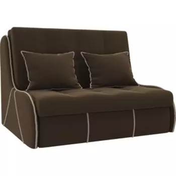 Диван прямой АртМебель Риттэр микровельвет коричневый