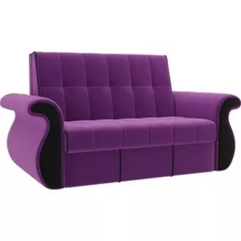 Диван прямой АртМебель Родос микровельвет фиолетовый черный