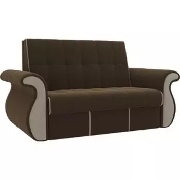 Диван прямой АртМебель Родос микровельвет коричневый бежевый
