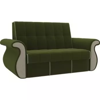 Диван прямой АртМебель Родос микровельвет зеленый бежевый
