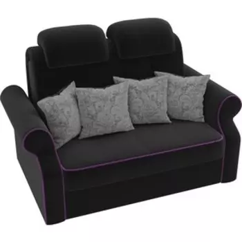 Диван прямой АртМебель Софт микровельвет черный