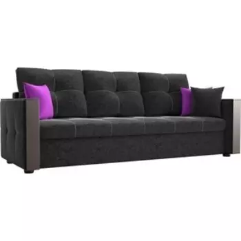 Диван прямой АртМебель Валенсия микровельвет черный