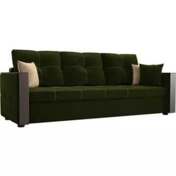 Диван прямой АртМебель Валенсия микровельвет зеленый