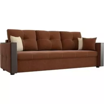 Диван прямой АртМебель Валенсия рогожка коричневый