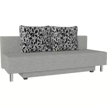 Диван прямой Смарт Каир серая рогожка/Флауэрс еврокнижка (А0381285848)
