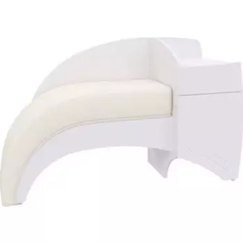 Диван с тумбой справа Гранд Кволити 2-41.01 Оптимус белый/к/з белый