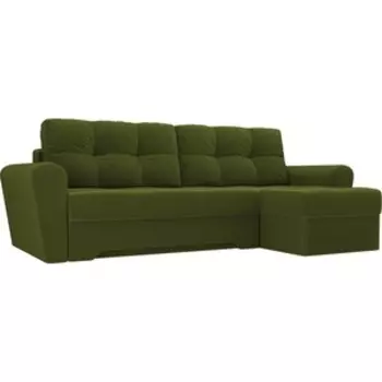 Диван угловой АртМебель Амстердам микровельвет зеленый правый угол