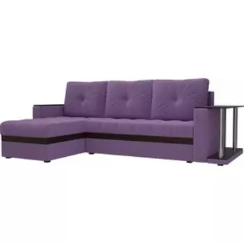 Диван угловой АртМебель Атлант микровельвет сиреневый левый угол