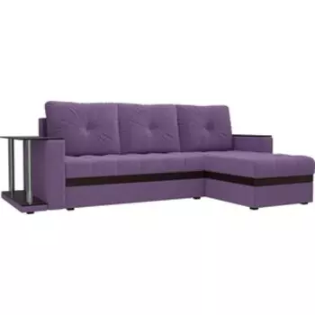 Диван угловой АртМебель Атлант микровельвет сиреневый правый угол