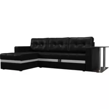 Диван угловой АртМебель Атланта эко кожа, черный левый