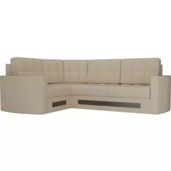 Диван угловой АртМебель Белла У эко-кожа бежевый левый