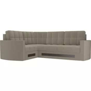 Диван угловой АртМебель Белла У микровельвет бежевый левый