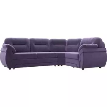 Диван угловой АртМебель Бруклин велюровый фиолетовый правый угол