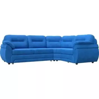 Диван угловой АртМебель Бруклин велюровый голубой правый угол