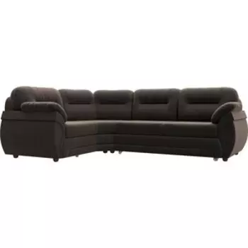 Диван угловой АртМебель Бруклин велюровый коричневый левый угол