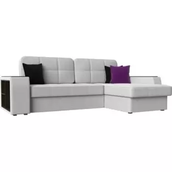 Диван угловой АртМебель Брюсель эко-кожа белый правый угол