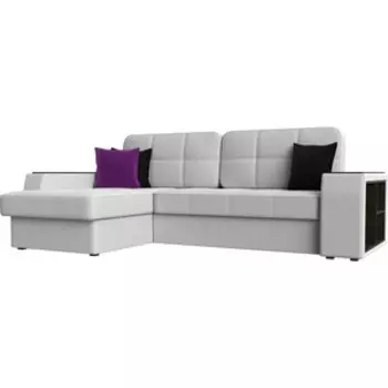 Диван угловой АртМебель Брюсель эко-кожа белый левый угол