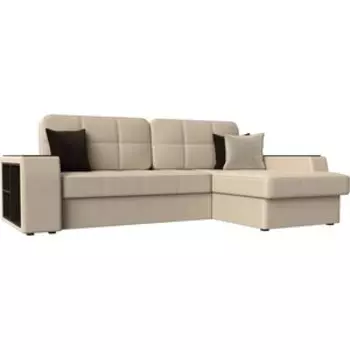 Диван угловой АртМебель Брюсель эко-кожа бежевый правый угол