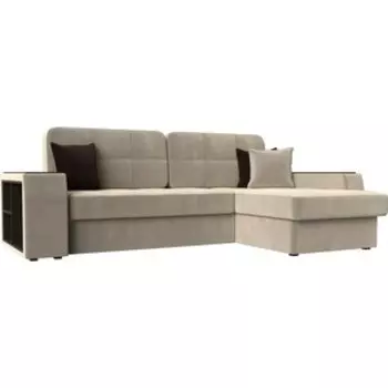 Диван угловой АртМебель Брюсель микровельвет бежевый правый угол