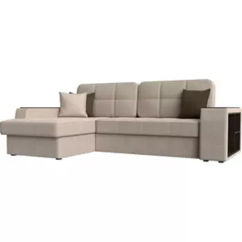 Диван угловой АртМебель Брюсель рогожка бежевый левый угол
