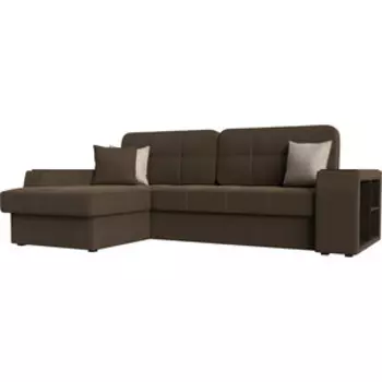 Диван угловой АртМебель Брюсель рогожка коричневый левый угол
