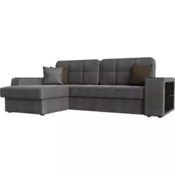 Диван угловой АртМебель Брюсель рогожка серый левый угол