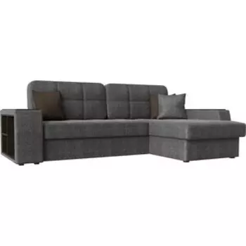 Диван угловой АртМебель Брюсель рогожка серый правый угол