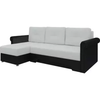 Диван угловой АртМебель Гранд эко-кожа бело-черный левый