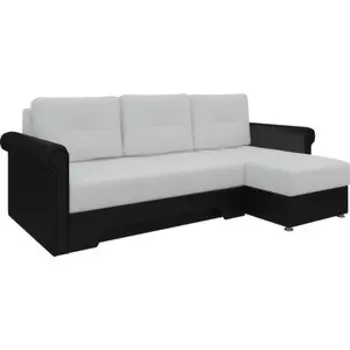 Диван угловой АртМебель Гранд эко-кожа бело-черный правый